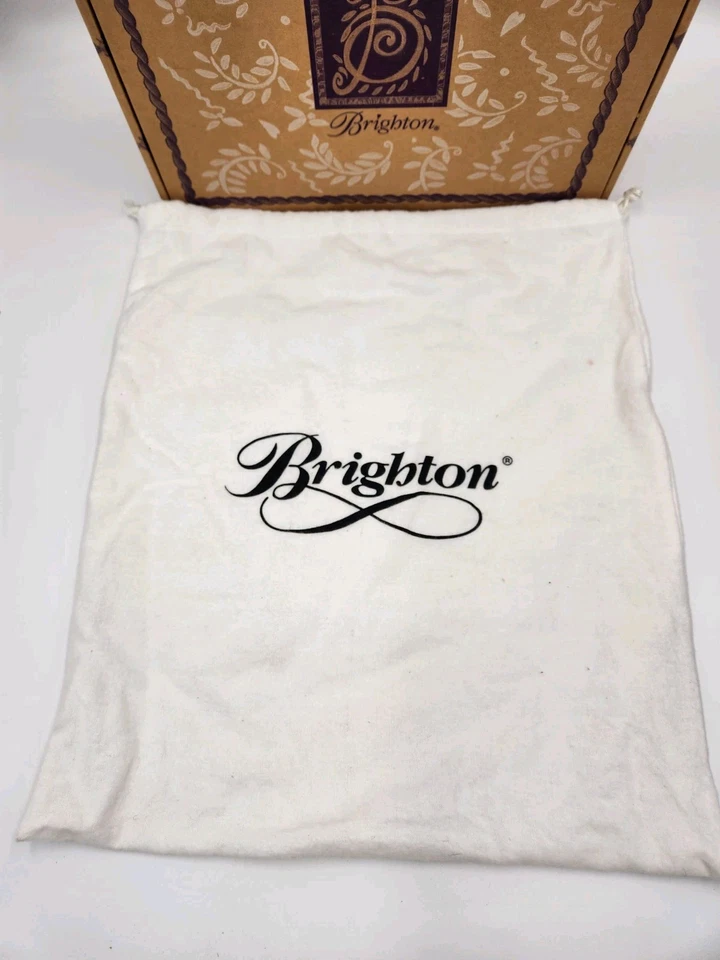 Bolso de Hombro Brighton Cinclaire Marrón Gamuza y Estampado de Cocodrilo Correas con Bolsa para el Polvo y Caja Foto 2 de 4