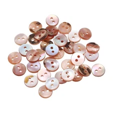 40Pcs Natural Pearl Shell Button, 8.8mm 2 Hole Mother of Sewing Button, Purple