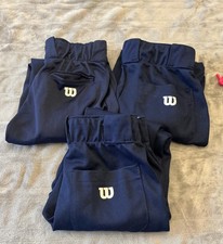 Wilson Baseball Pants Youth Large Navy Blue Ankle Elastic Cuff 3 Pair Lot