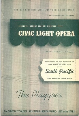 1950 San Francisco Civic Light Opera program - ''South Pacific''  Janet Blair