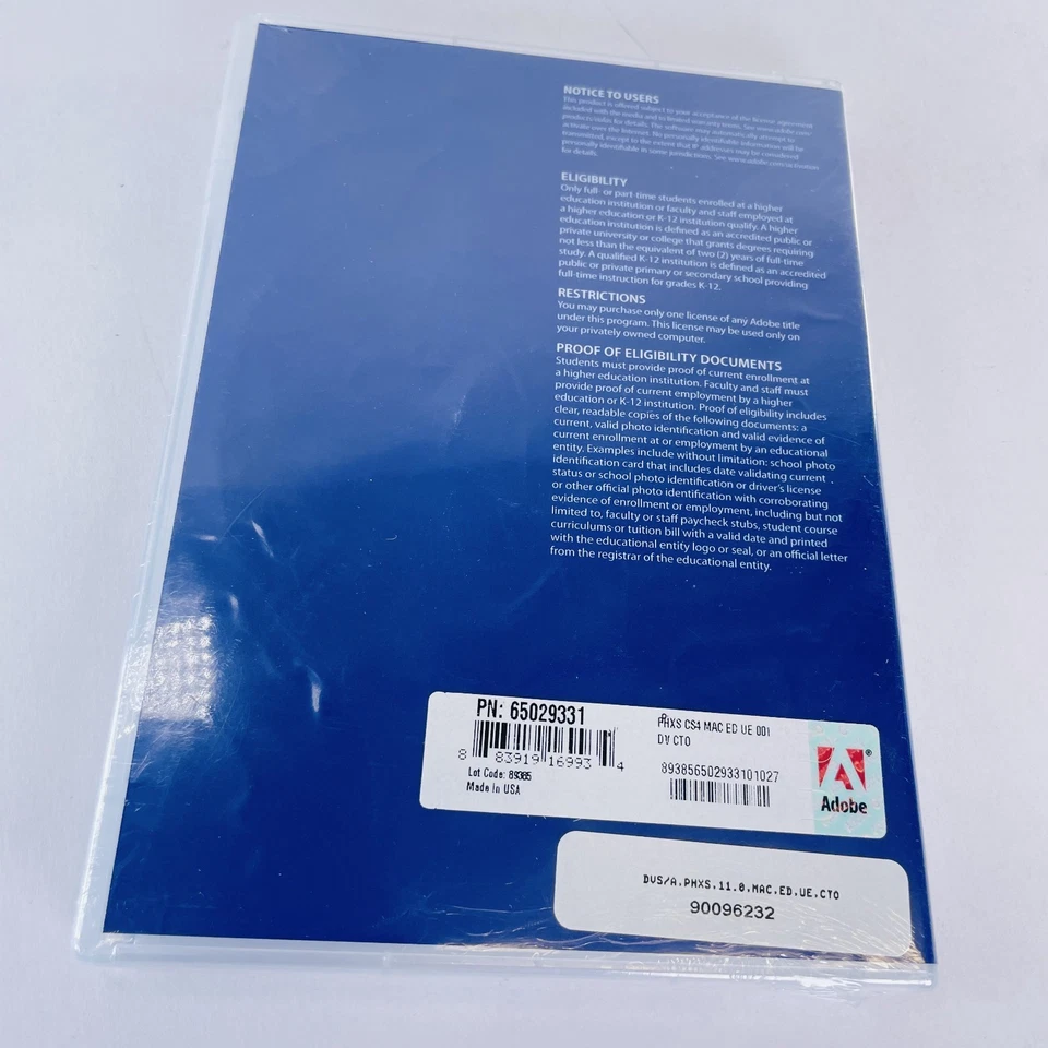 Adobe Photoshop CS4 Extended software for MAC OS w/serial number SEALED - Image 4 of 4