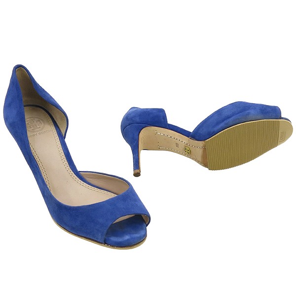 Tory Burch Suede Women’s Open Toe Shoes, Size 5, Blue thumbnail 2