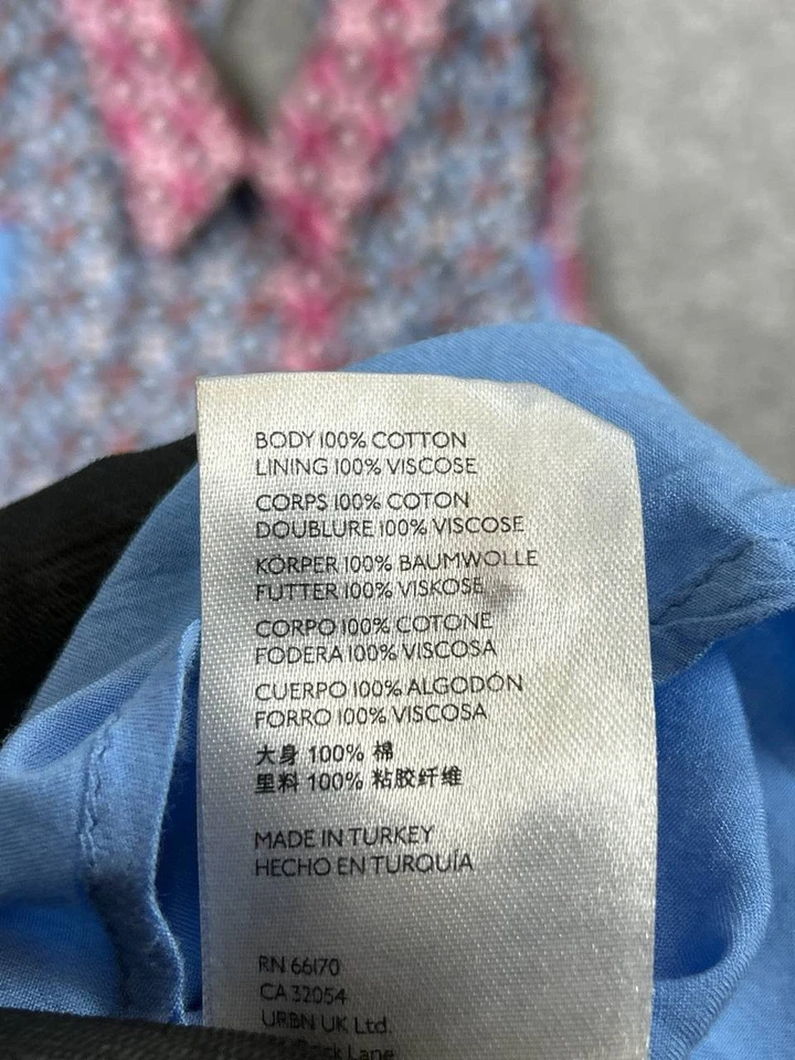 Maeve Shirt Dress Womens 6 Blue Pink Cotton Blouson - Image 4 of 4