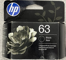 Genuine HP 63 HP63 Black Ink Cartridge F6U62AN Exp 10/2027