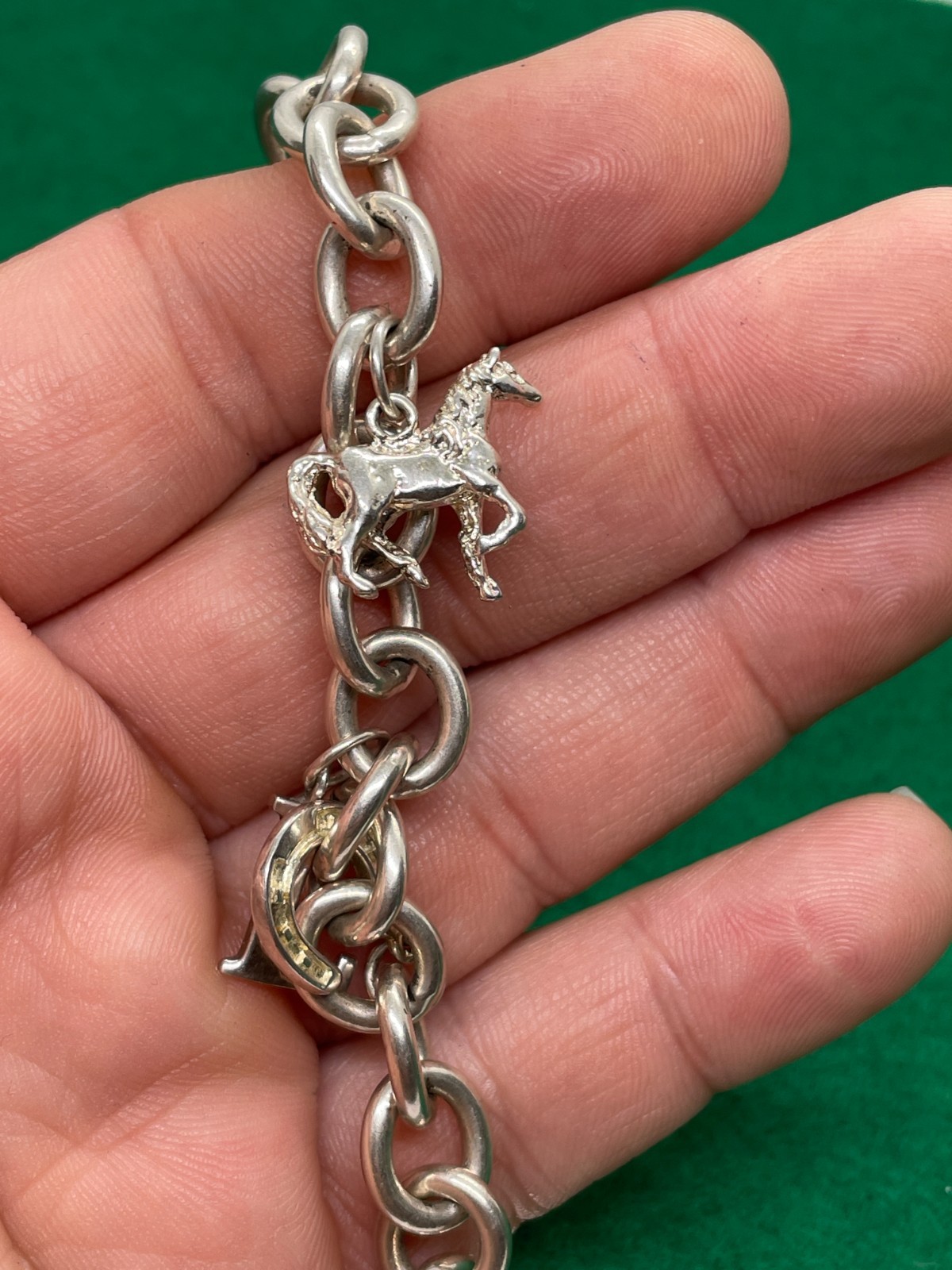 SOLID STERLING SILVER 925 BRACELET 47G VINTAGE 20… - image 5