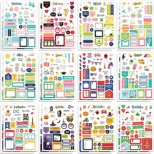 Holiday Seasonal Planner Stickers 24 Sheets Monthly Calendar Journal Scrapbook