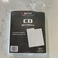 25 Pack BCW Compact Disc Dividers White Plastic CD Organizer Archival Write-On