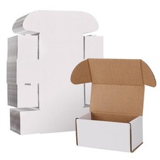 100 Pack 4.6x2.2x2.2 Small Shipping Boxes for Packing Small Business, White C...