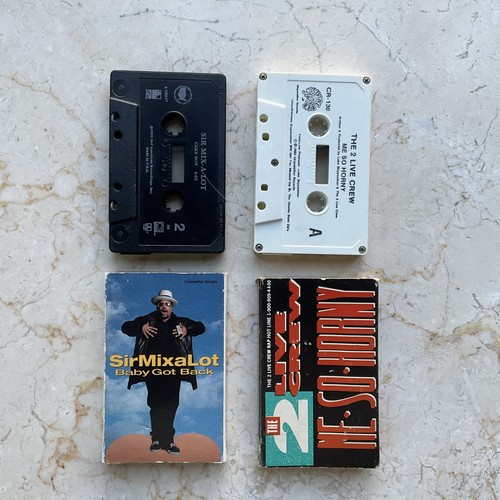 Sir Mix A Lot Baby Got Back & 2 Live Crew me so horny Cassette Tape Singles - Picture 2 of 7