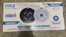 Pyle Hydra PLMRS63BL Waterproof Marine Speakers w/ LED - NEW IN BOX