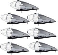 7pcs Led Torpedo Cab Lights Chrome Clear Roof Marker Lights For Trucks 7pcs Led Torpedo Cab Lights Chrome Clear Roof Marker Lights For Trucks