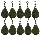 10 x Flat Pear Gripper Leads with Swivel 1.1oz - 3.0oz Lead Flat Pear Carp Lead