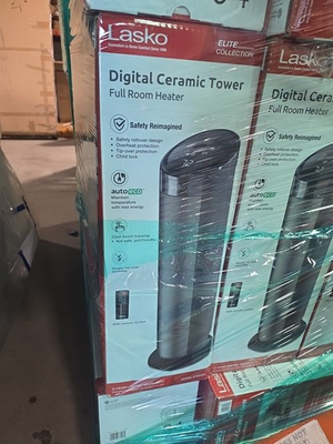 #ad Lasko 22quot; Digital Ceramic Tower Space Heater with Child Lock and Remote $48.00