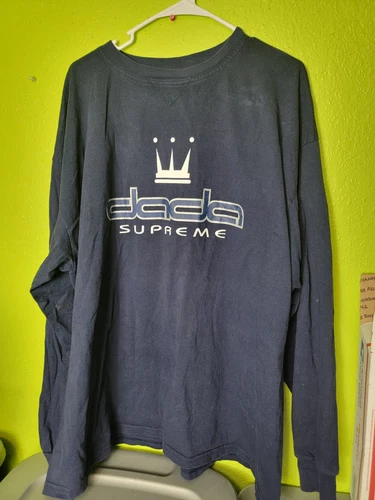 Chemise vintage Damani Dada Supreme manches longues vintage made in USA bleu 2xl 3XL grand