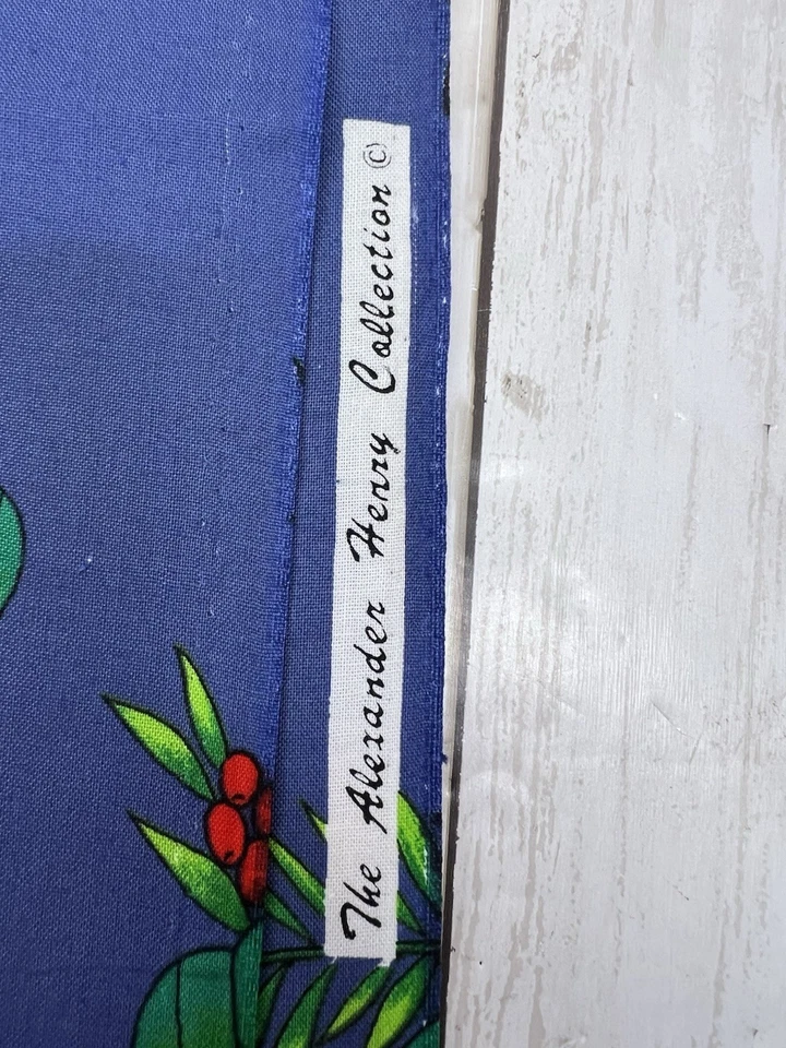 Alexander Henry Cotton Fabric 2.33 yards 44” Wide Blue Vibrant Parrots Vintage - Image 4 of 4