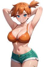 Misty Pokemon Waifu Weatherproof Anime Sticker 6" Car Decal