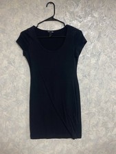 H&M Women’s Bodycon Dress Scoop Neck Short Sleeve Solid Black Short Size S