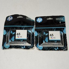 HP 65 Ink Cartridge Tri-Color Exp Feb April 2023 New Sealed 2 Packs