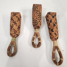 Handmade Woven Shakers Maracas Set of 3   Natural 7 1/2 inch