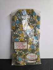 VTG 60s 70s JOYCE LANE Grants Deadstock NOS Floral Polyester Shirt 13-36 26"Tail