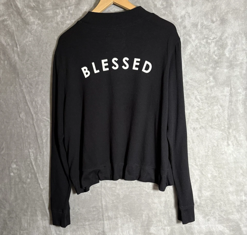 Мир любовь мир подтверждение пуловер женщин XL черный толстовка "Blessed" - Изображение 2 из 4