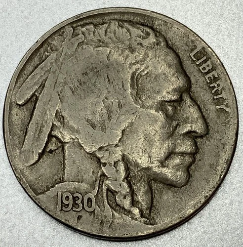1930-S Buffalo Nickel 5C 5 Cents San Francisco Mint F/VF Fine - Very Fine ST291