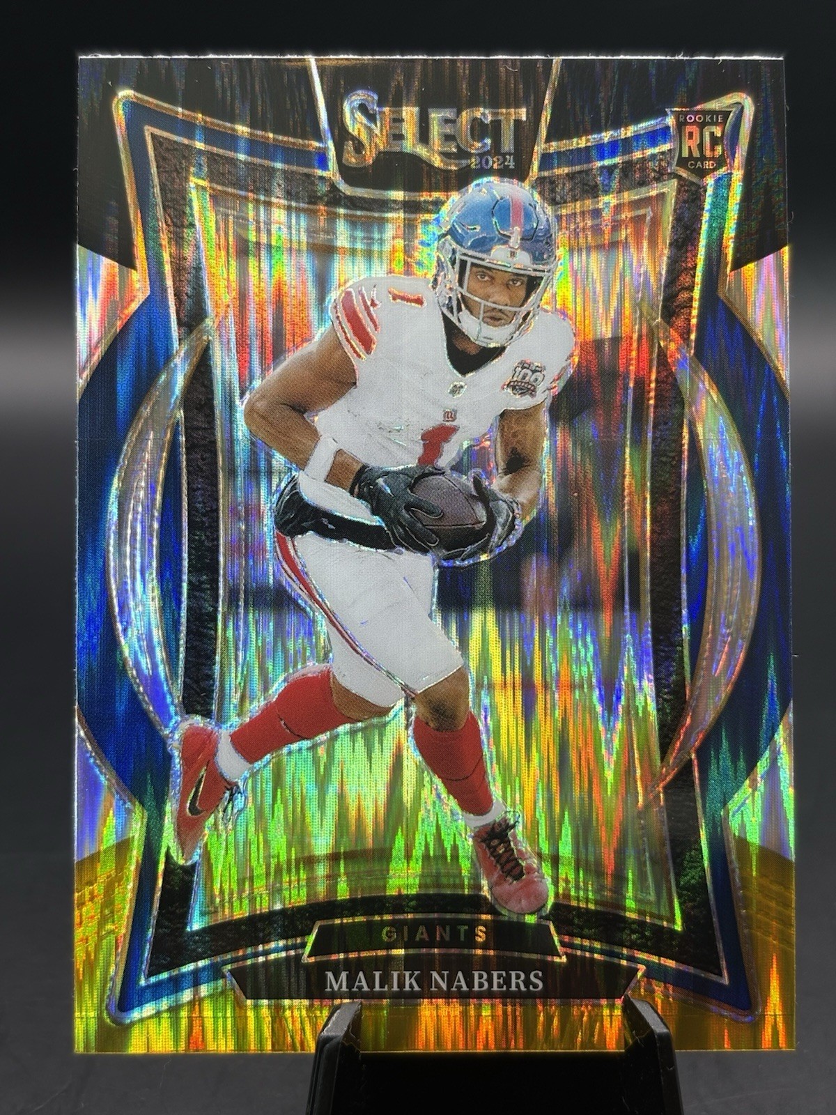 2024 Panini Select #29 Malik Nabers Concourse Black/Gold Shock Prizm (RC)