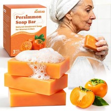 3 Pcs Persimmon Soap Bar for Old People Smell - Extract - Mild...