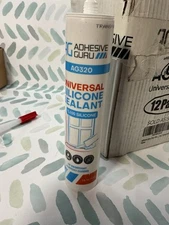 Lot of 12 Adhesive Guru AG AG320 Universal Silicone Sealant Transparent 10.14 OZ