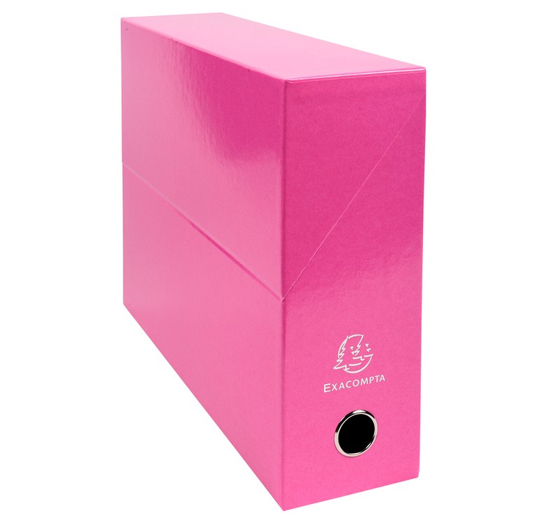 Boite transfert Exacompta 90mm rose contre le désordre des grands classeurs