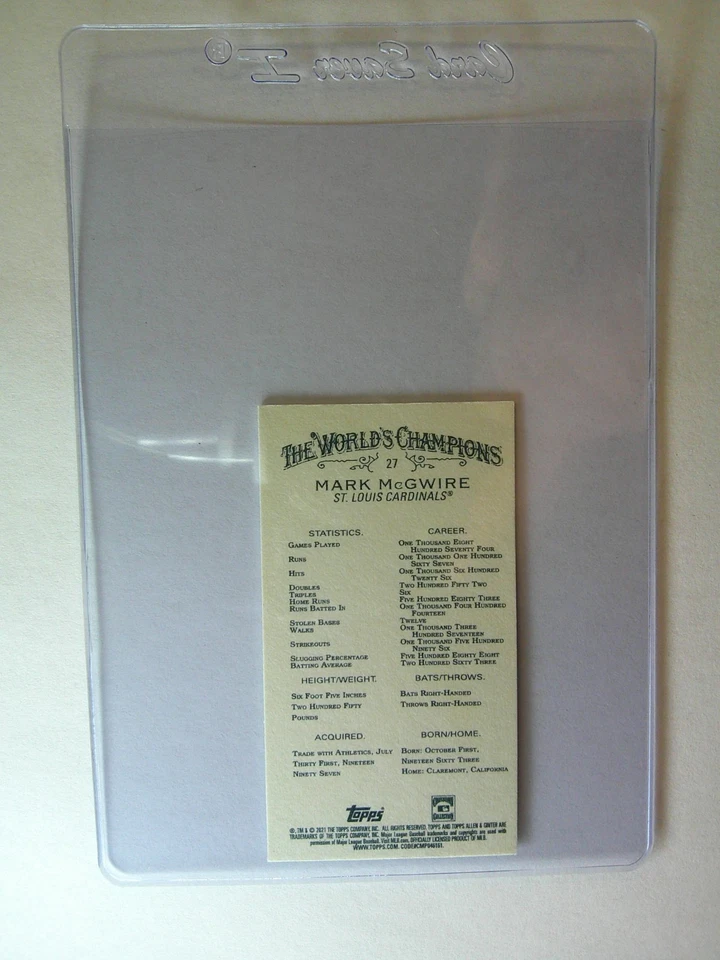 2021 Topps Allen & Ginter's - Mark McGwire #27 - MINT - PACK FRESH 🔥 - Image 2 of 2