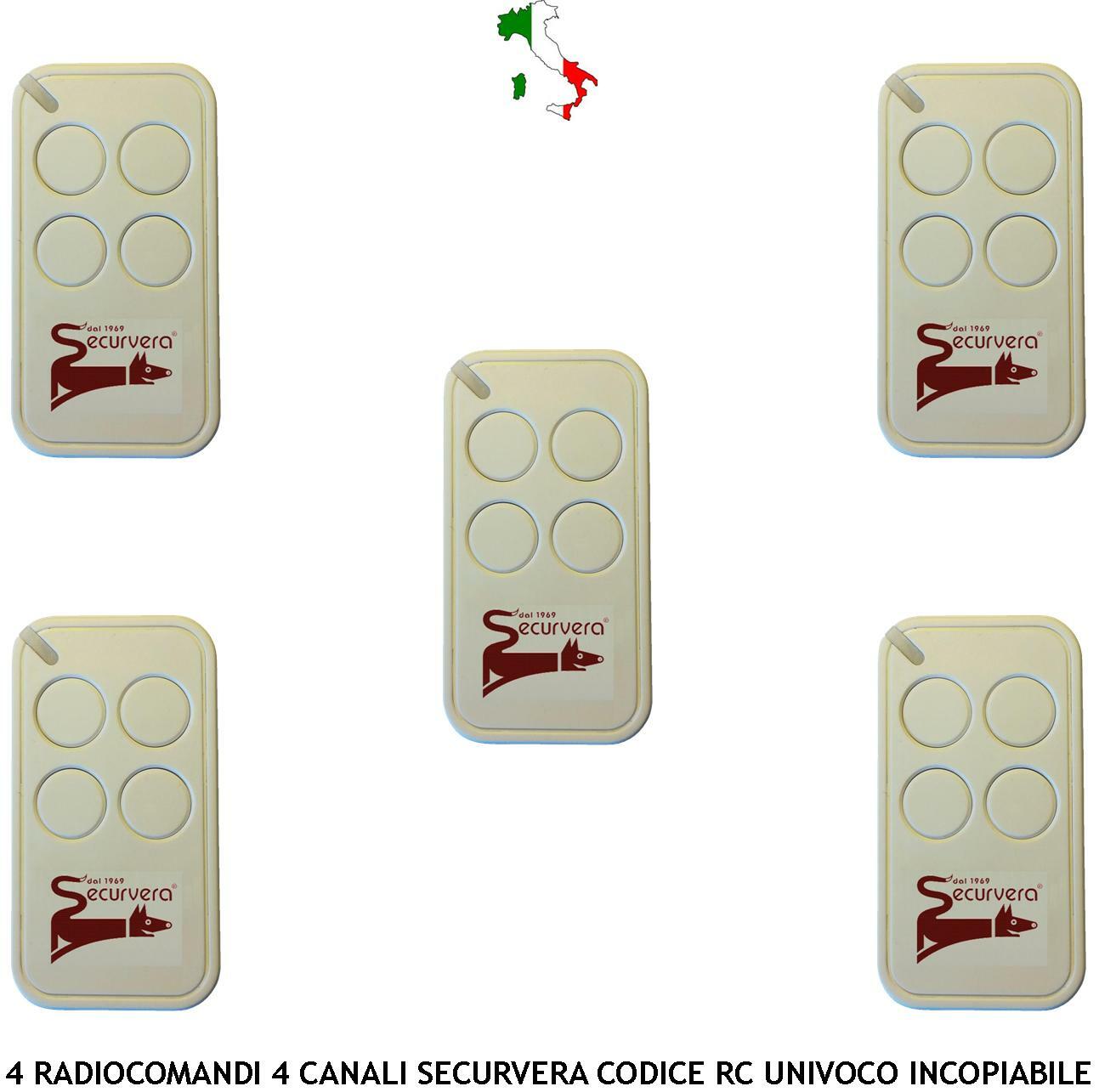 Radiocomando Professionale Securvera SV-TRC 433,92 MHz 66 Bit 4CH