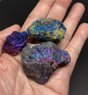 Chalcopyrite Genuine Stones From Mexico 3 Pcs 107g Total
