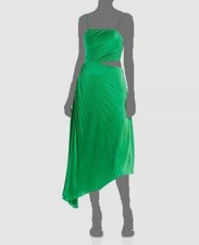 Alice + Olivia Women Green Pleated Cutout Fayeth A-Line Dress Size 2