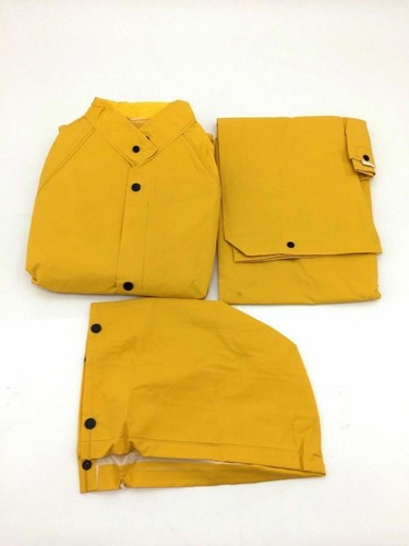 Yellow Safety Rain Suit, High Visibility Rain Jacket, Hoodie & Pants XXXL 3XL - Picture 6 of 8