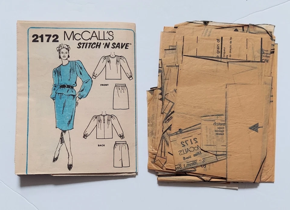 Stitch n Save By McCall's Pattern 2172 Misses Top Skirt Size A 8 10 12 Cut 1985 - Image 4 of 4