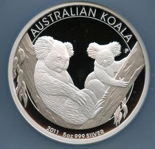 Australia 2011-P $8 5 oz Fine Silver Koala PF70 Ultra Cameo NGC-3495288-020