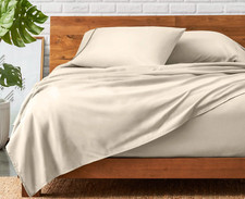 Sand Bare Home Split King 5 piece Microfiber Hydro Brushed Sheet Set 15" deep