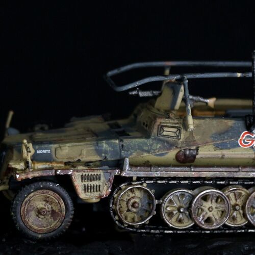1/72 Sd.Kfz.250/5 Half Tracked Armored Vehicle+Soldier Finished Tank Model New - Picture 7 of 15