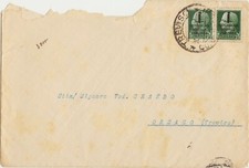 BUSTA CON 2 X 25 CENTESIMI RSI REPUBBLICA SOCIALE  X ORSAGO (TREVISO) 1944