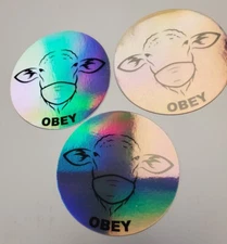 SHEEPLE 🐑 SHEEP OBEY stickers ANTI MASK 😷 3 PACK LOT HOLOGRAPHIC REFLECTIVE 