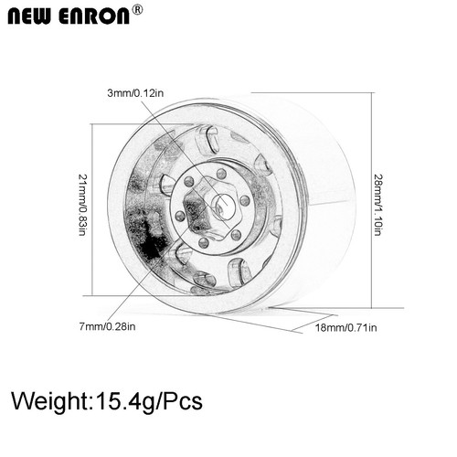 1.0 inch Alloy Beadlock Wheel Rim Tires for RC 1/24 FCX24 Axial SCX24 1/18 TRX4M - Picture 10 of 110
