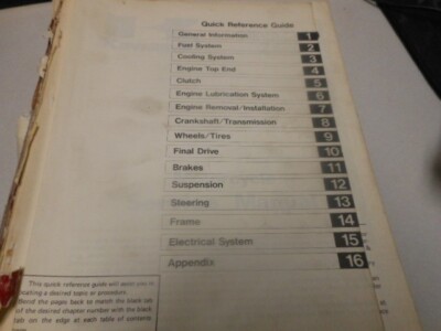 Kawasaki Factory Motorcycle Service Manual Ninja ZX-10 99924-1098