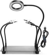 Helping Hands Soldering, PCB Holder Soldering Station Third Hand Tool with 5X Ma