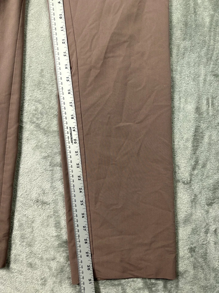 Pantalones para mujer 8 semillas de manzana marrón chino tiro medio pierna ancha cintura elástica Foto 4 de 4