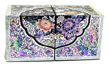 Korean MOP Inlaid & Lacquered Twin Cubic Jewellery Box Organiser