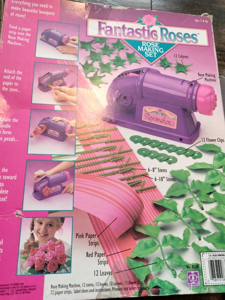 Vtg 1991 Hasbro Fantastic Roses Rose Making Set Flower Maker Kit 90s