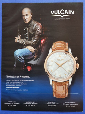31. Vulcain Uhren Armbanduhr / Heiner Lauterbach Anzeige Werbung Reklame 2015