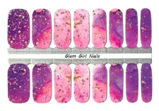 Chunky Glitter Ombre Nail polish strips / Nail Wraps / Nail Stickers