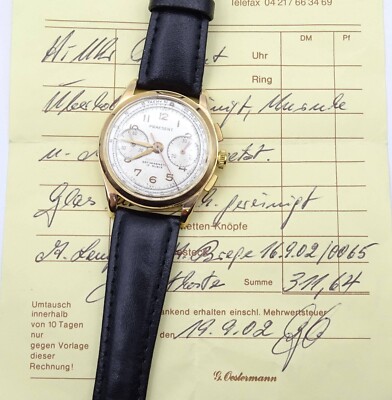 1950s PRAESENT 17 Jewels Swiss Made 18K 750 Gold SERVICED